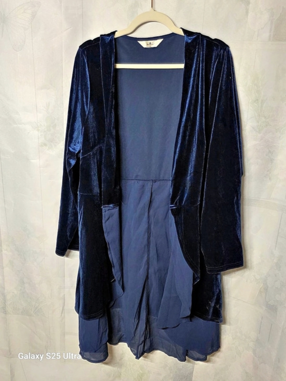 Agnes Orlindo Layered Open Cardigan With Mesh Hem